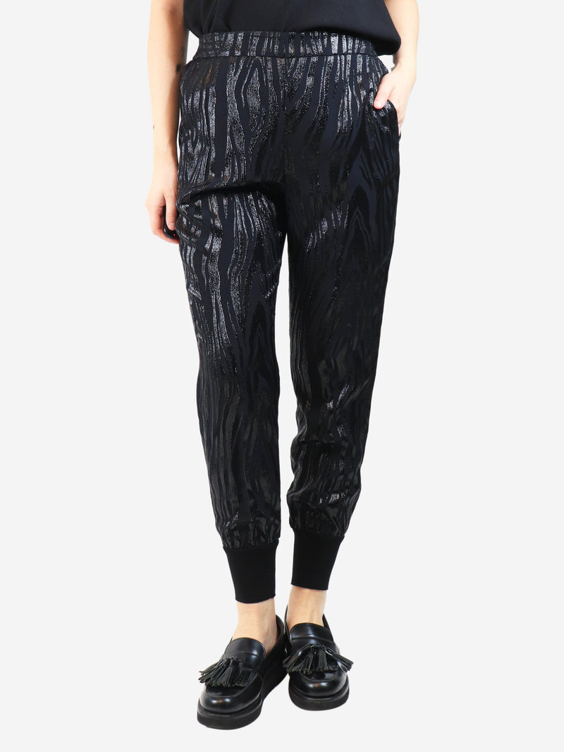 Black zebra pattern trousers - size UK 8 Trousers Stella McCartney 