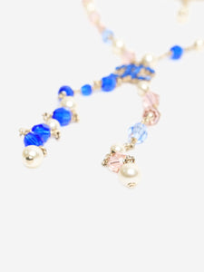 Chanel Blue CC bead and pearl necklace