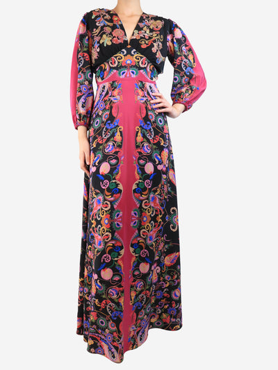 Floral silk maxi dress with sequin embellishment - size UK 10 Dresses Etro 