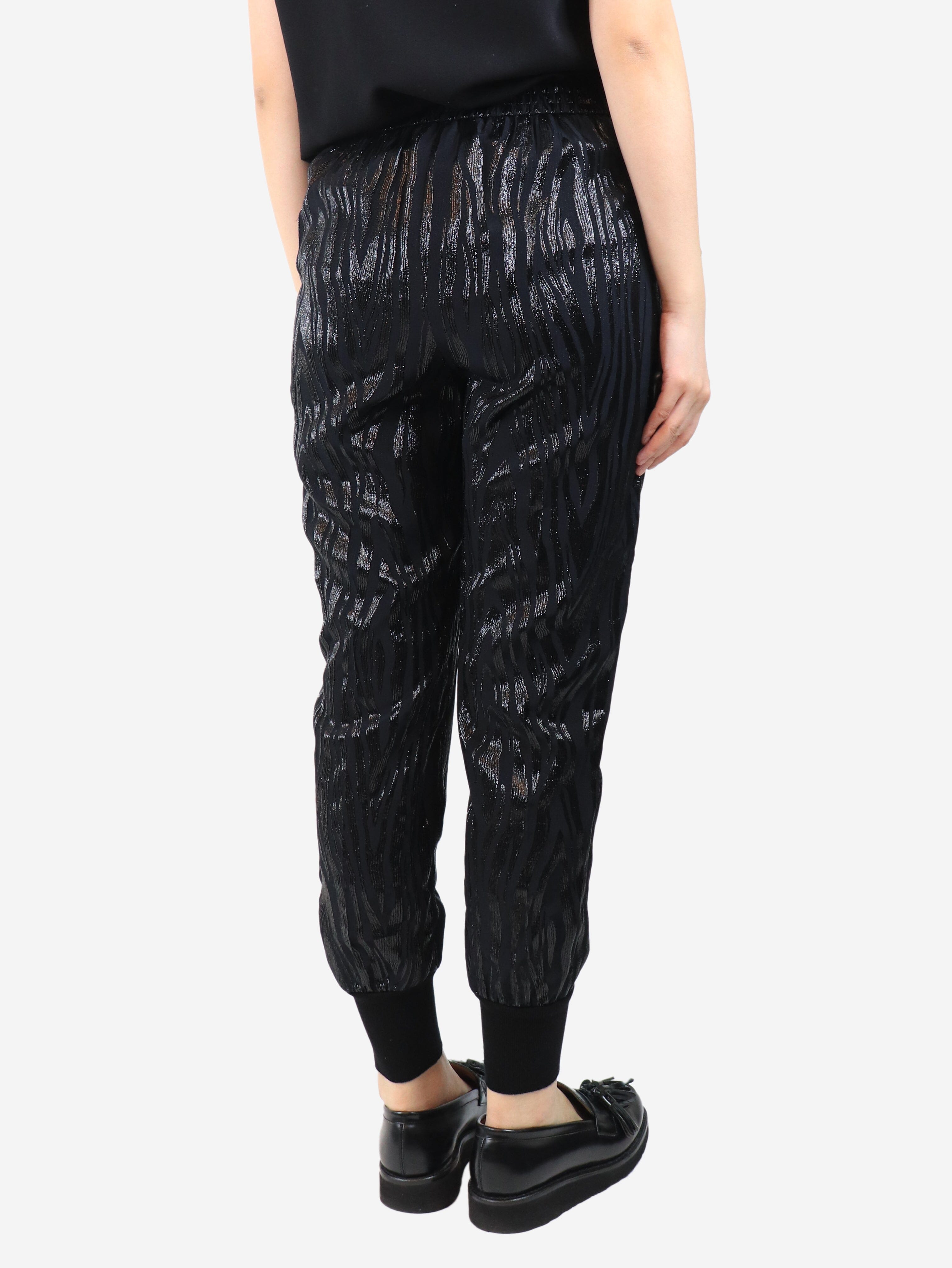 Black zebra pattern trousers - size UK 8 Trousers Stella McCartney 
