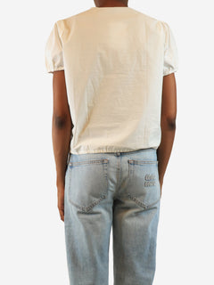 White double frill top - size XXS Tops Deiji Studios 