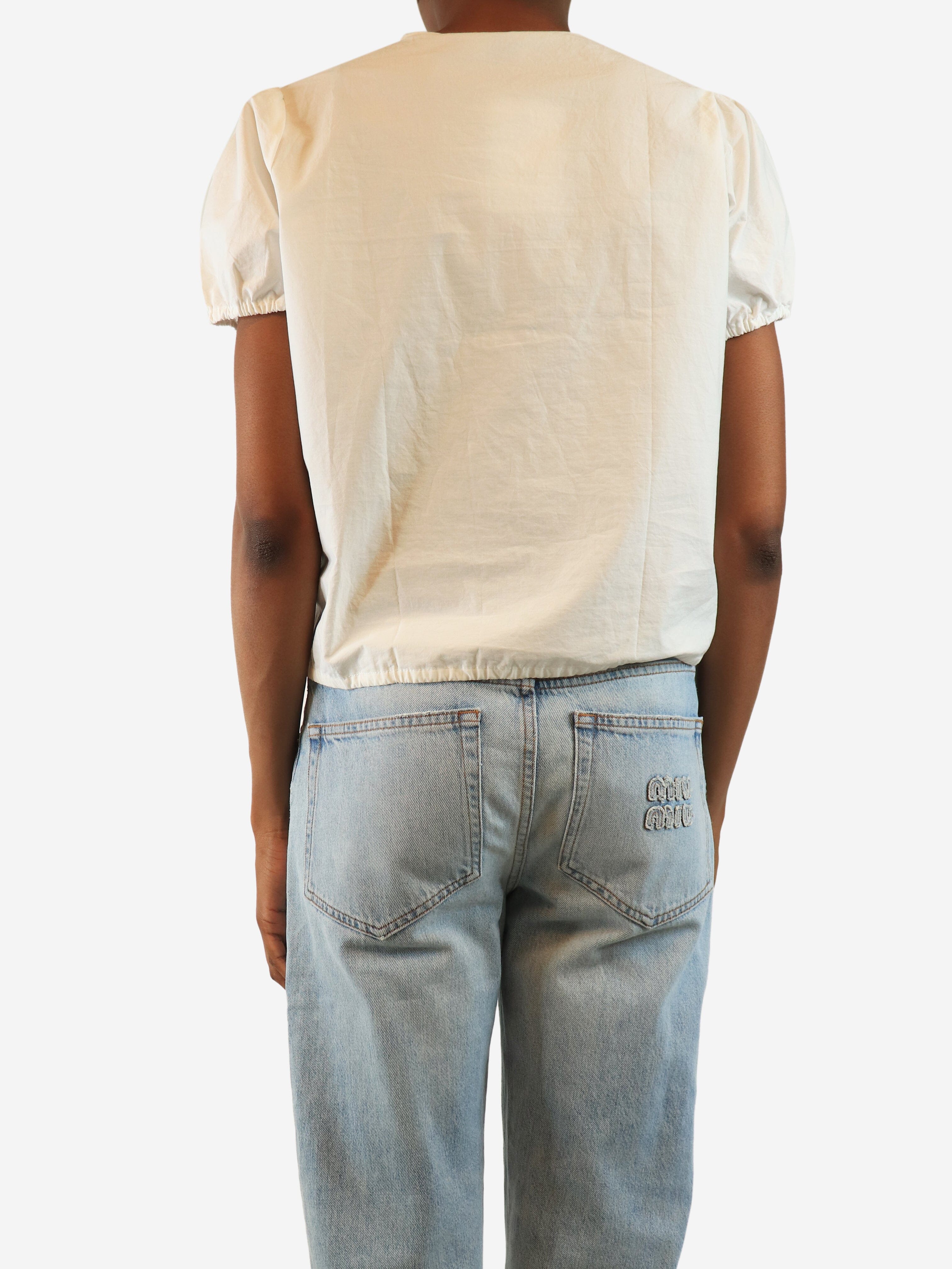 White double frill top - size XXS Tops Deiji Studios 
