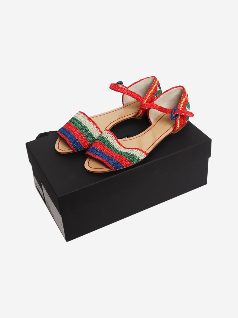 Multi-coloured raffia sandals - size EU 37 Flat Shoes Dolce & Gabbana 