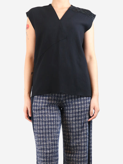 Black sleeveless sequin-embellished top - size UK 10 Tops Christopher Kane 