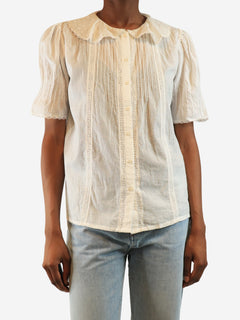 White sheer cotton top - size UK 6 Tops Brora 
