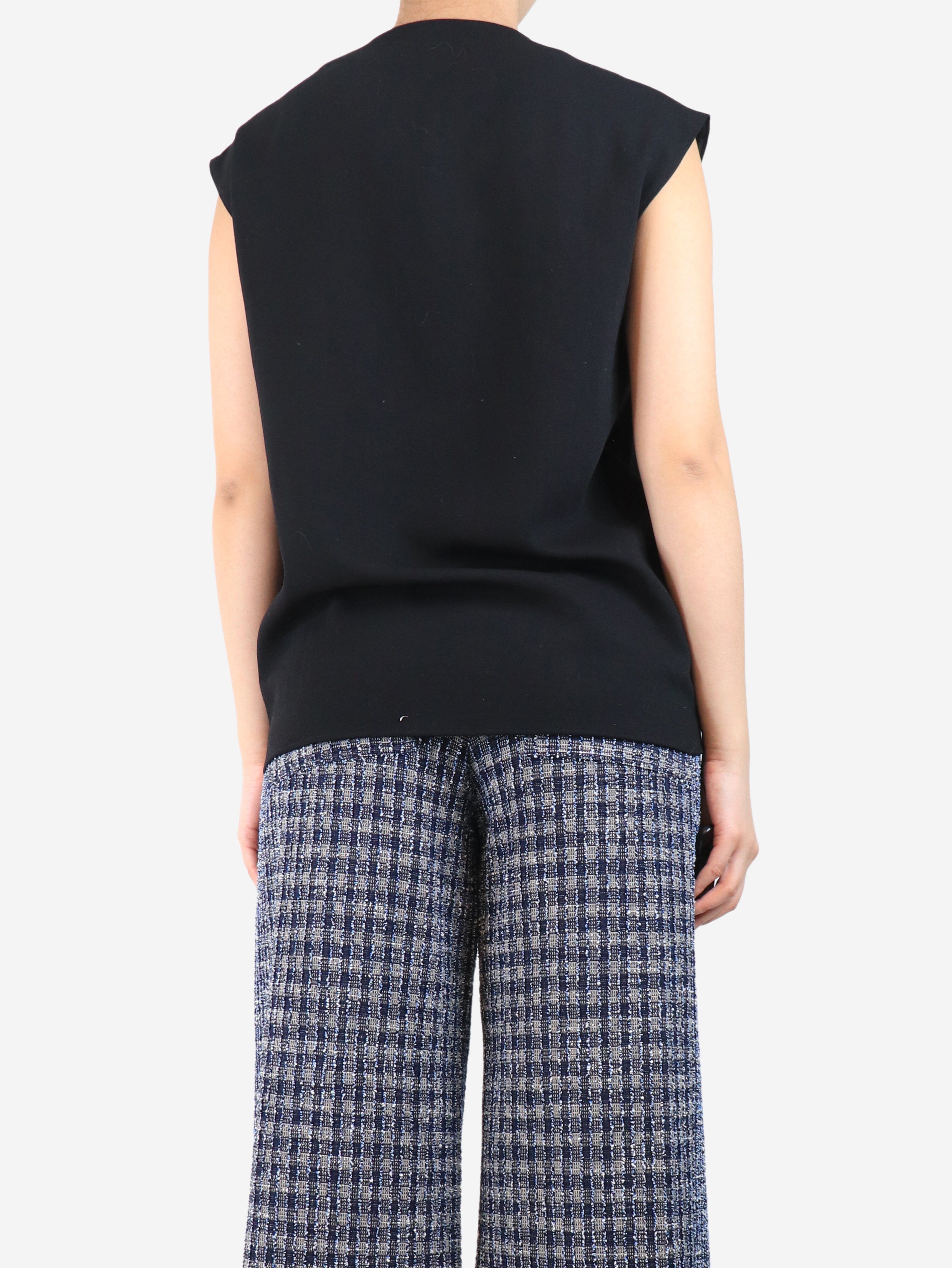 Black sleeveless sequin-embellished top - size UK 10 Tops Christopher Kane 