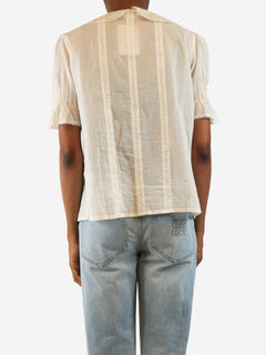 White sheer cotton top - size UK 6 Tops Brora 