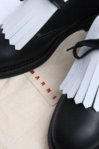 Marni Black fringed leather shoes - size EU 40