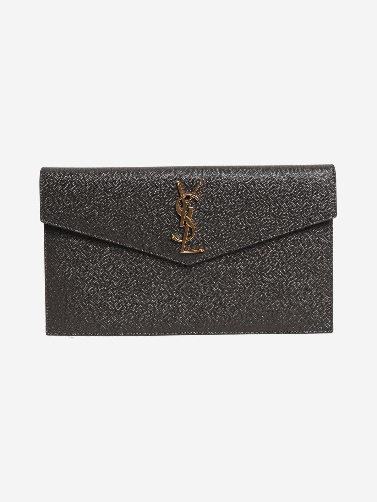 Grey leather Uptown clutch bag