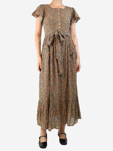 Doen Floral maxi dress with button front - size S