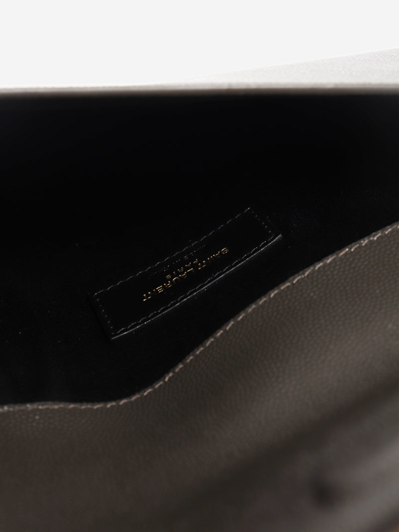 Grey leather Uptown clutch bag