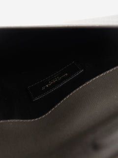 Grey leather Uptown clutch bag