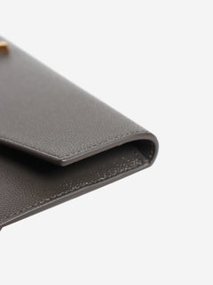 Grey leather Uptown clutch bag