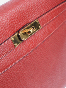 Hermes Rouge vintage 2004 Kelly 32 bag in Togo leather