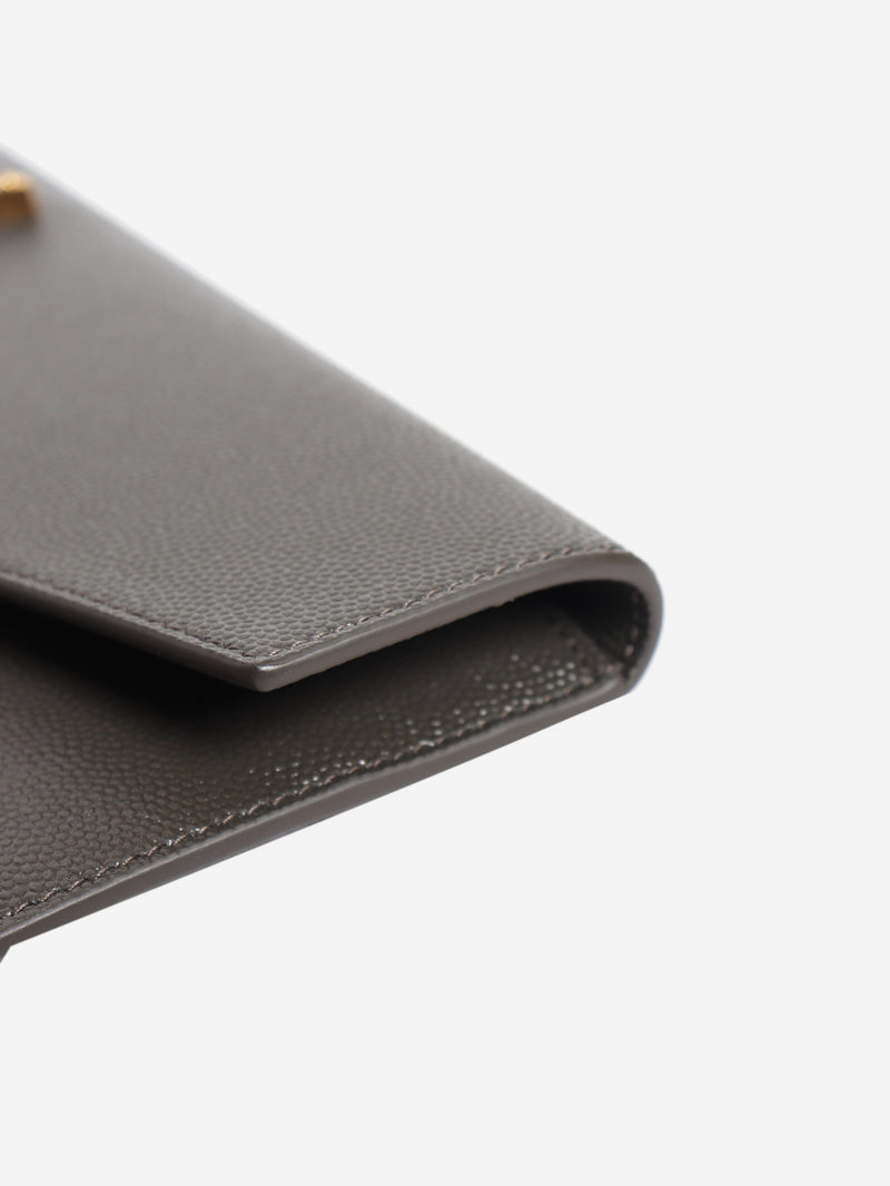 Grey leather Uptown clutch bag