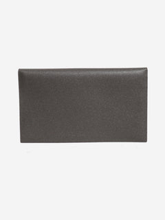 Grey leather Uptown clutch bag