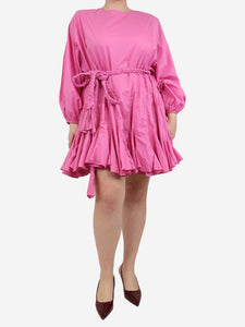 Rhode Pink ruffled mini dress - size L