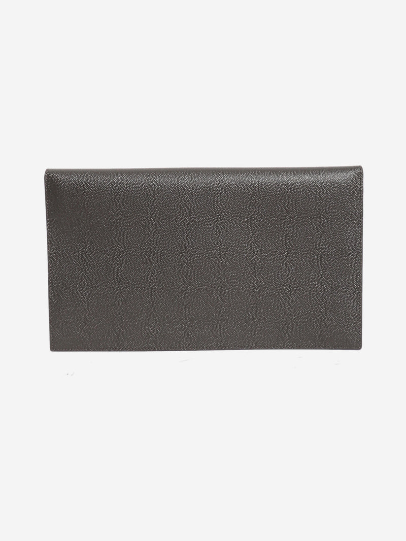 Grey leather Uptown clutch bag