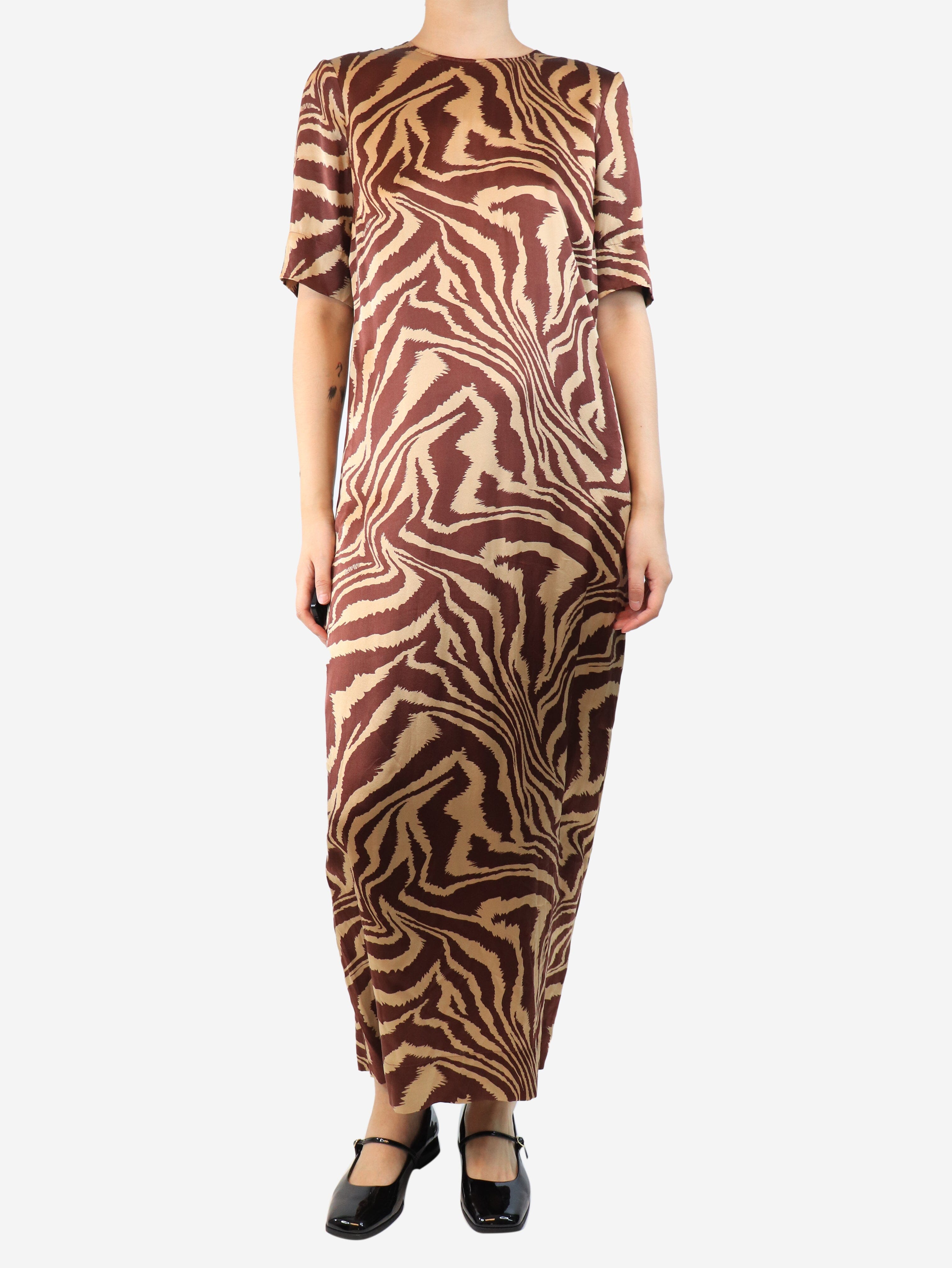 Brown animal print dress - size UK 10 Dresses Ganni 