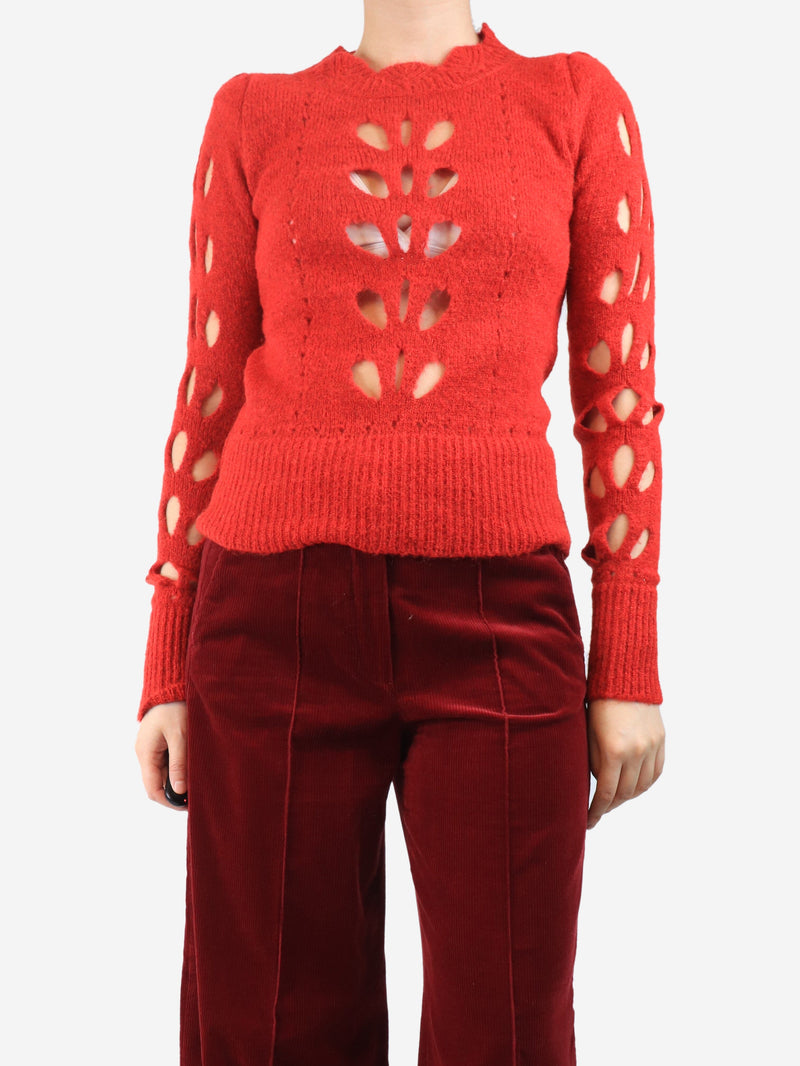 Red cut-out detail knit top - size UK 10 Knitwear Isabel Marant 