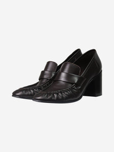 The Row Dark brown leather heeled shoes - size EU 38.5