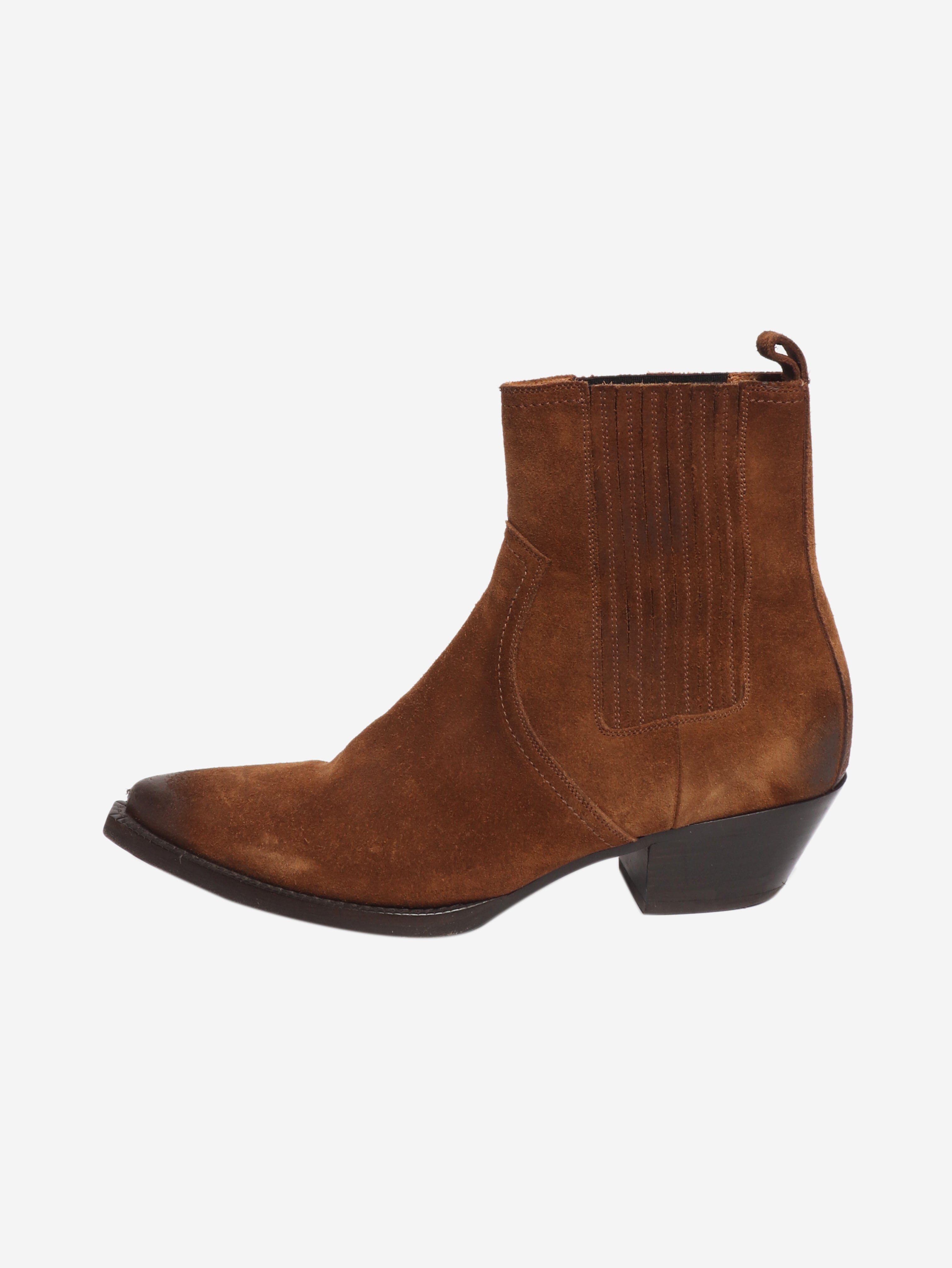Brown suede western ankle boots - size UK 7 Boots Saint Laurent 