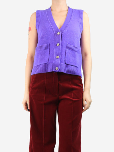 Purple sleeveless cardigan - size S Knitwear ME+EM 