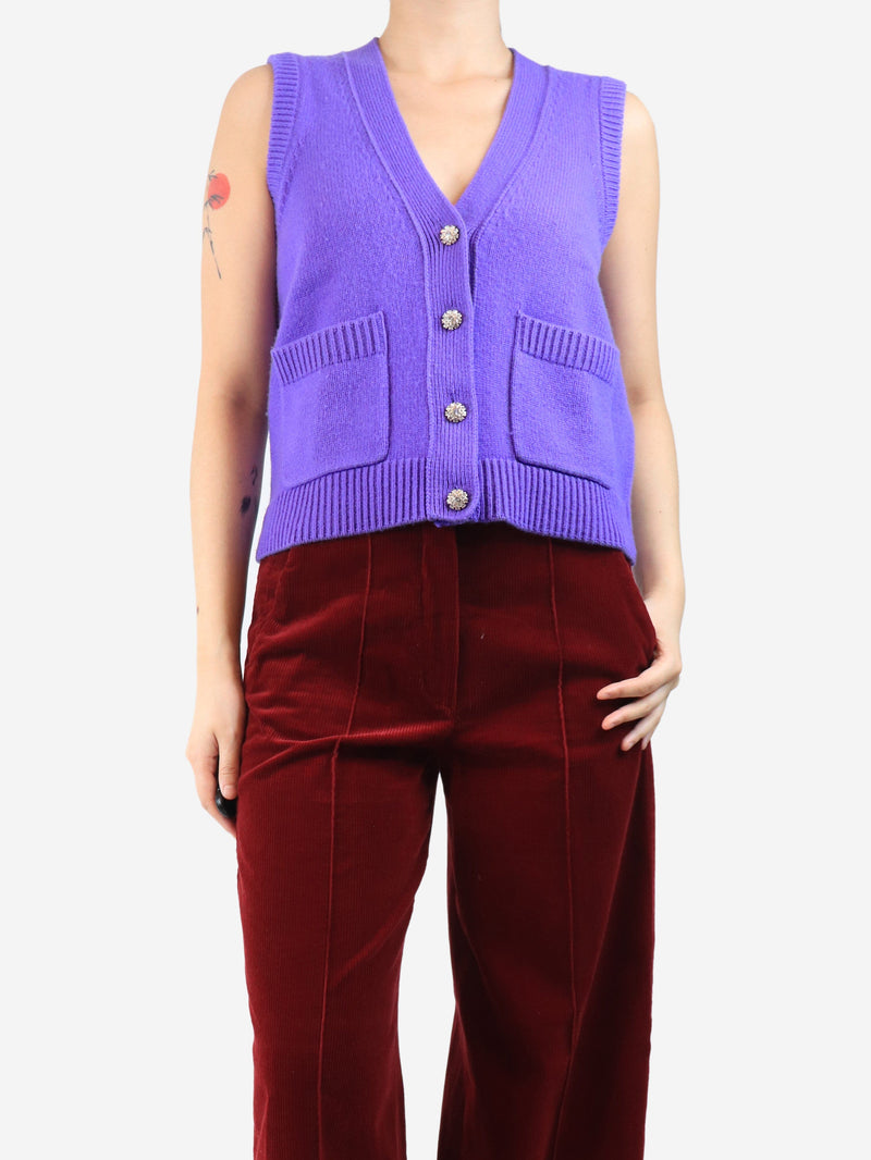 Purple sleeveless cardigan - size S Knitwear ME+EM 