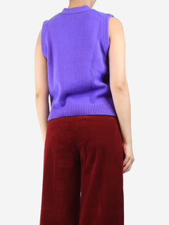 Purple sleeveless cardigan - size S Knitwear ME+EM 