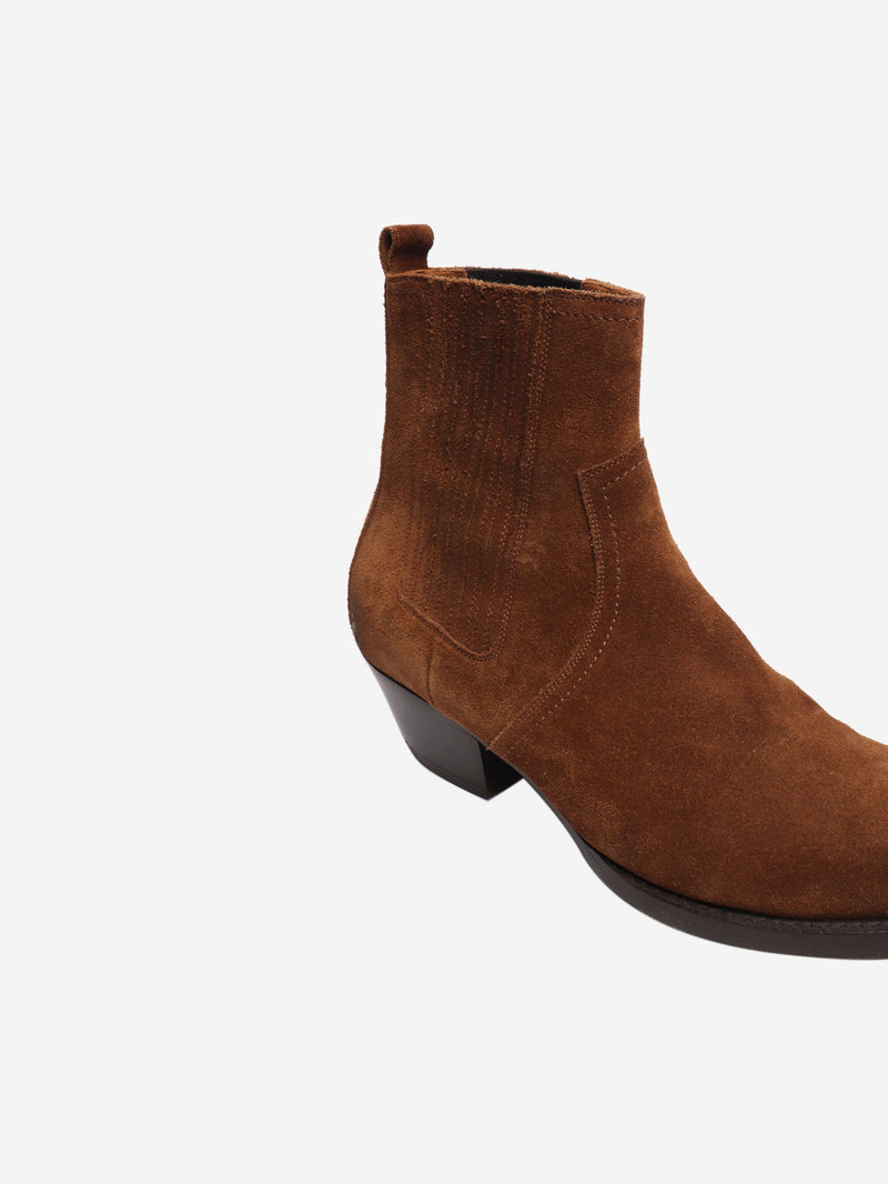 Brown suede western ankle boots - size UK 7 Boots Saint Laurent 