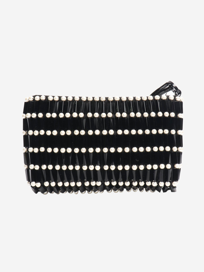 Vintage 90s black and white beaded clutch Bags Giorgio Armani 