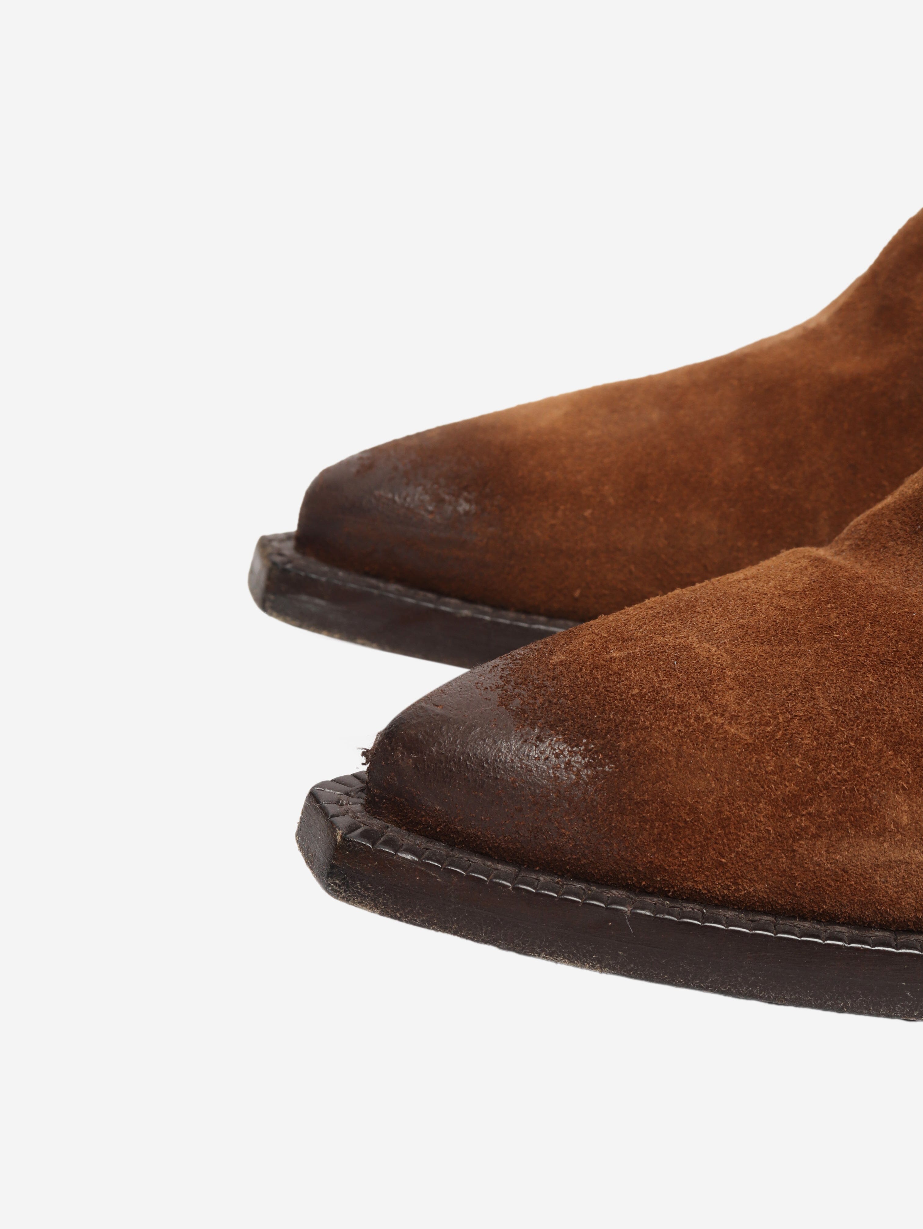 Brown suede western ankle boots - size UK 7 Boots Saint Laurent 