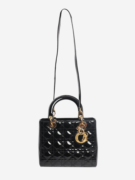 Black 2014 patent leather Lady Dior bag alternate image