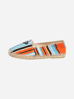 Multicolour canvas striped espadrilles - size UK 8 Flat Shoes Prada 