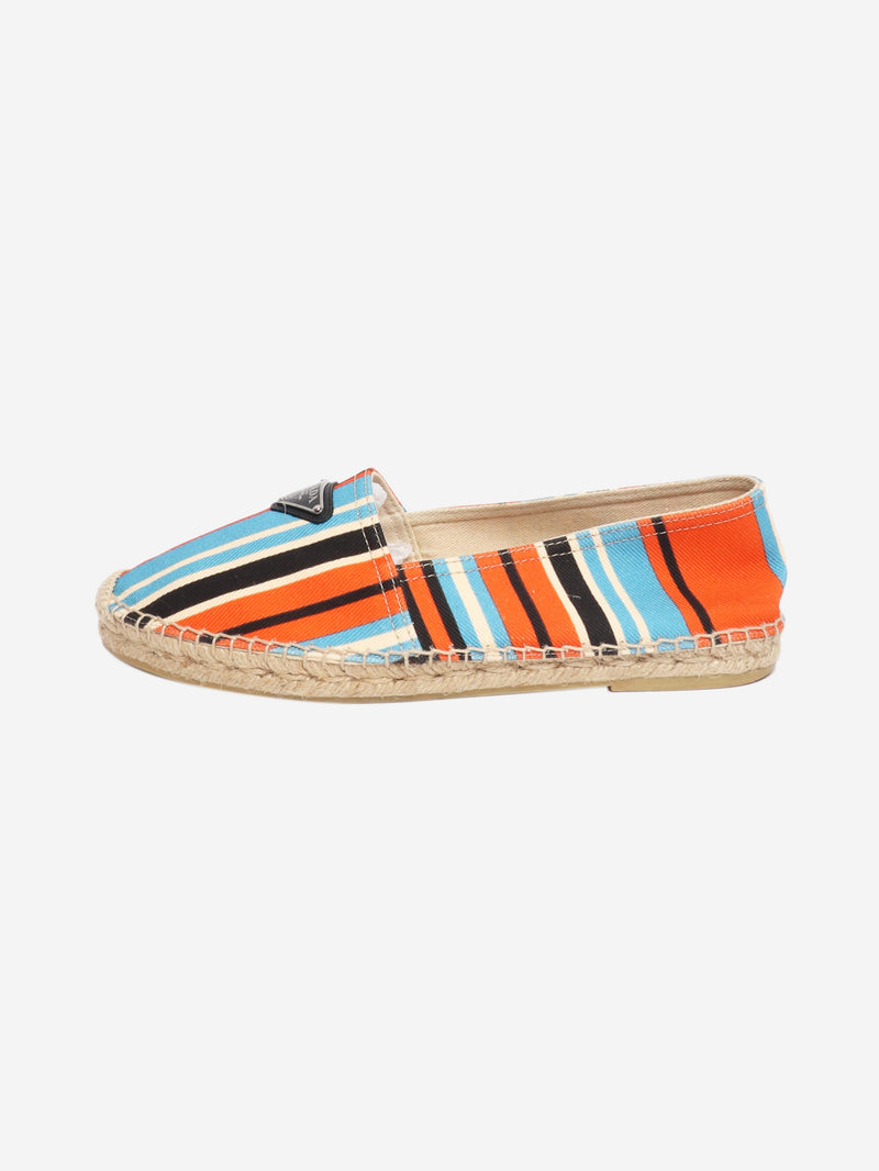 Multicolour canvas striped espadrilles - size UK 8 Flat Shoes Prada 