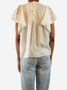 White ruffled lace-trim top - size UK 8 Tops Vanessa Bruno 