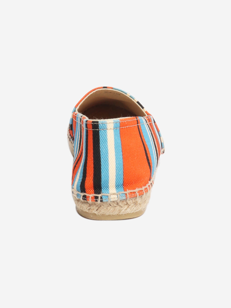 Multicolour canvas striped espadrilles - size UK 8 Flat Shoes Prada 