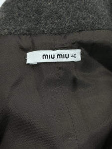 Miu Miu Brown wool-blend buttoned coat - size UK 8