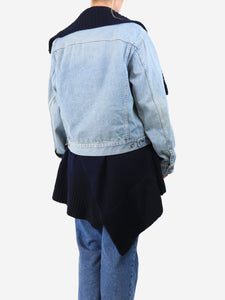 Sacai Blue denim jacket with cardigan insert - size
