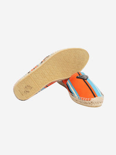 Multicolour canvas striped espadrilles - size UK 8 Flat Shoes Prada 