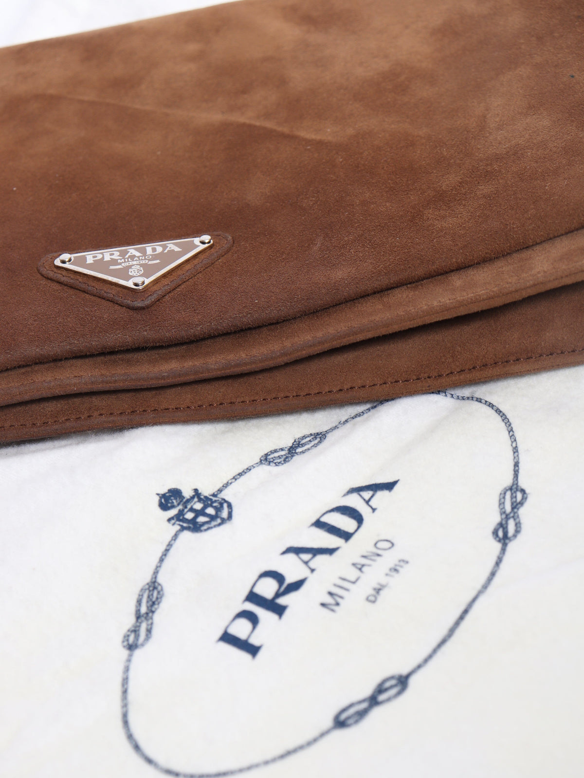 Vintage brown suede clutch bag Clutch bags Prada 