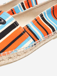 Multicolour canvas striped espadrilles - size UK 8 Flat Shoes Prada 