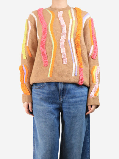 Brown crochet detail wool - size S Knitwear Peter Pilotto 