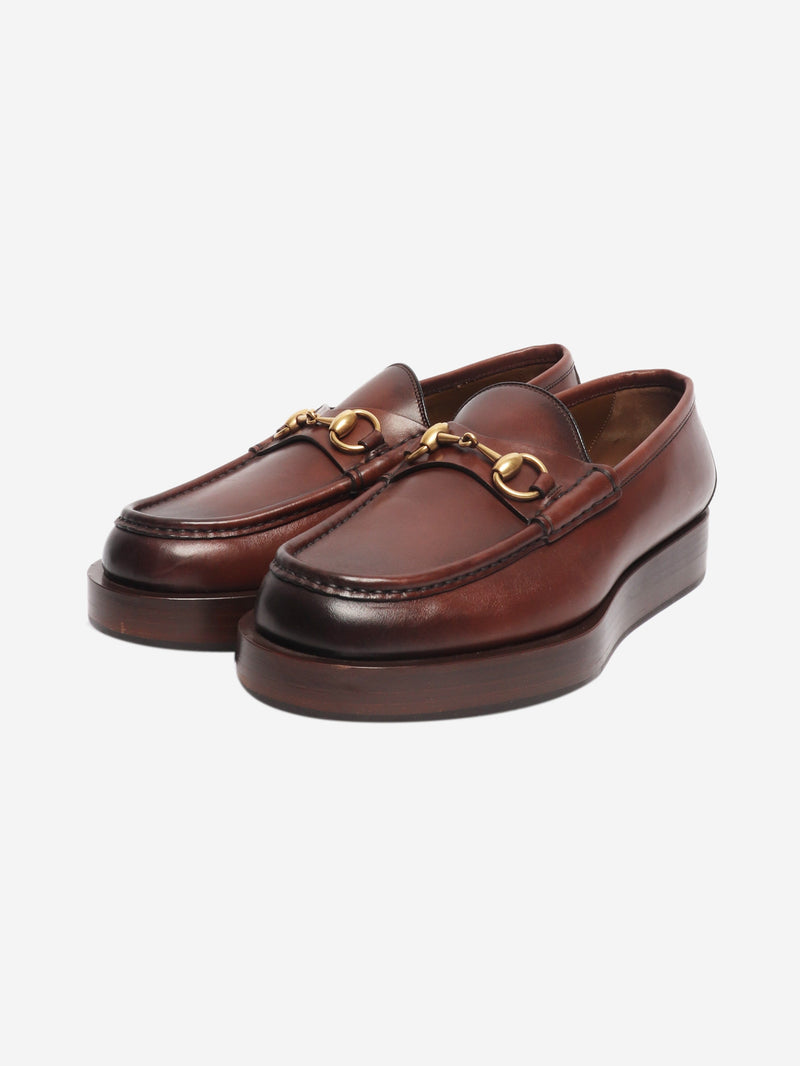 Brown platform loafers - size UK 6.5 Flat Shoes Gucci 