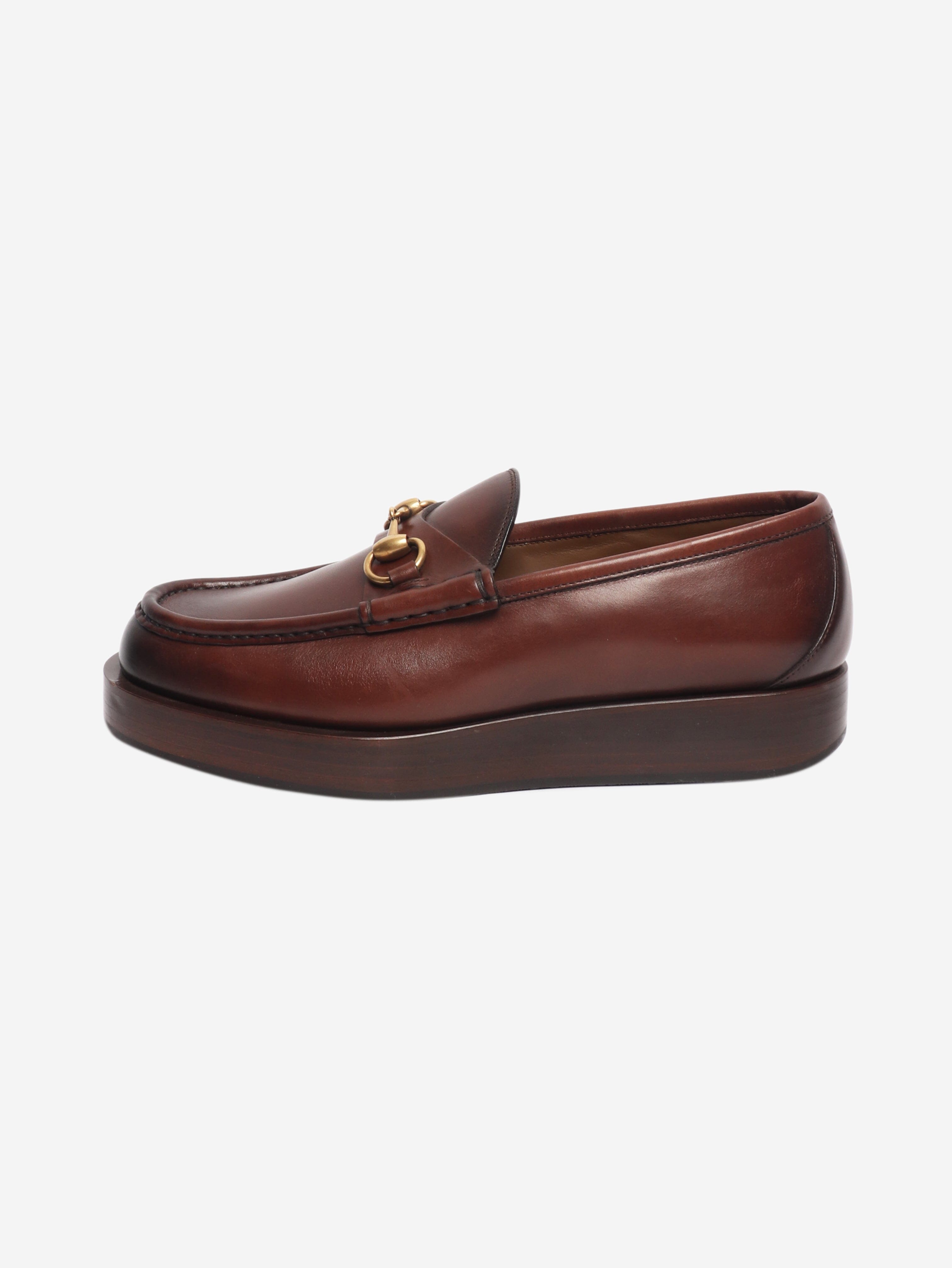 Brown platform loafers - size UK 6.5 Flat Shoes Gucci 