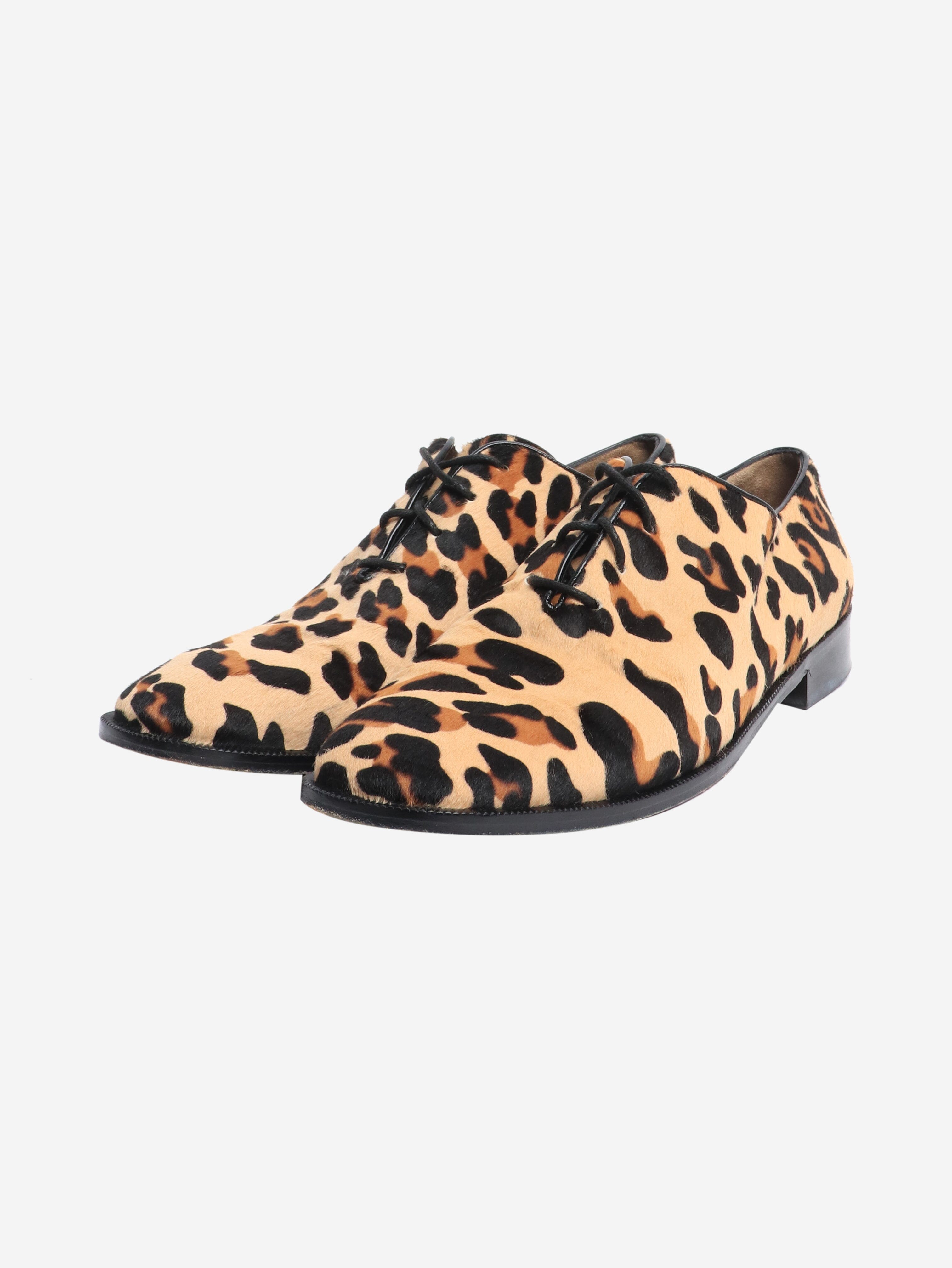 Neutral leopard print calf-hair shoes - size EU 40 Flat Shoes Marni 