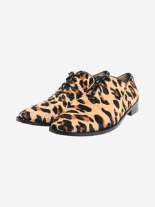 Marni Neutral leopard print calf-hair shoes - size EU 40
