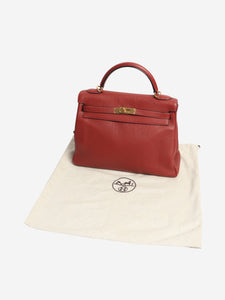 Hermes Rouge vintage 2004 Kelly 32 bag in Togo leather