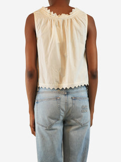 Cream sleeveless button-front top - size XS
