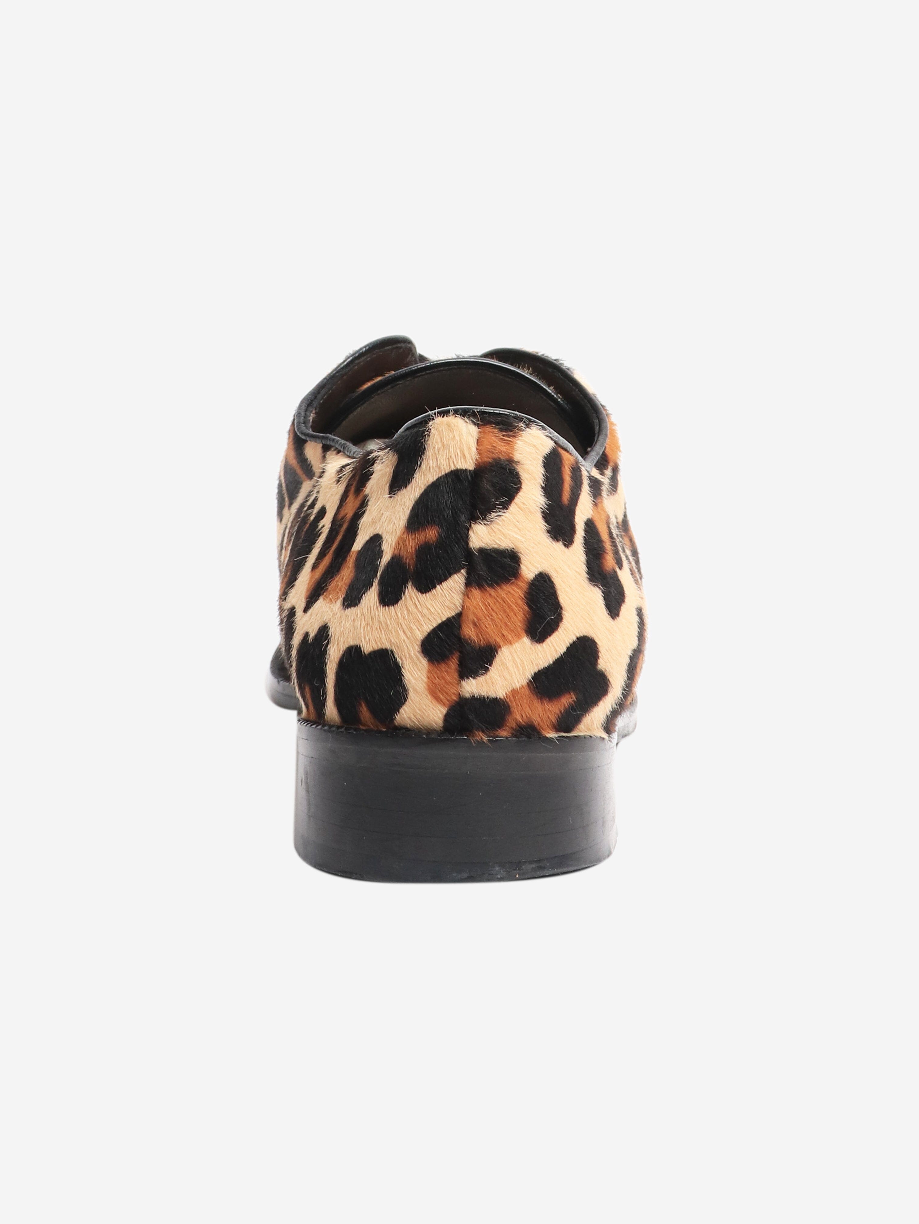 Neutral leopard print calf-hair shoes - size EU 40 Flat Shoes Marni 